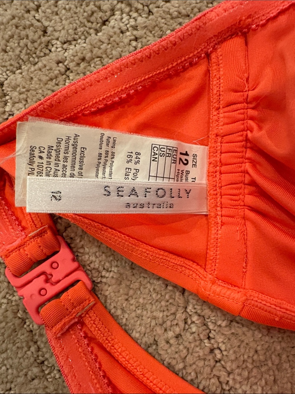 Seafolly Orange Twist Halter Bikini Top - Picture 2 of 10